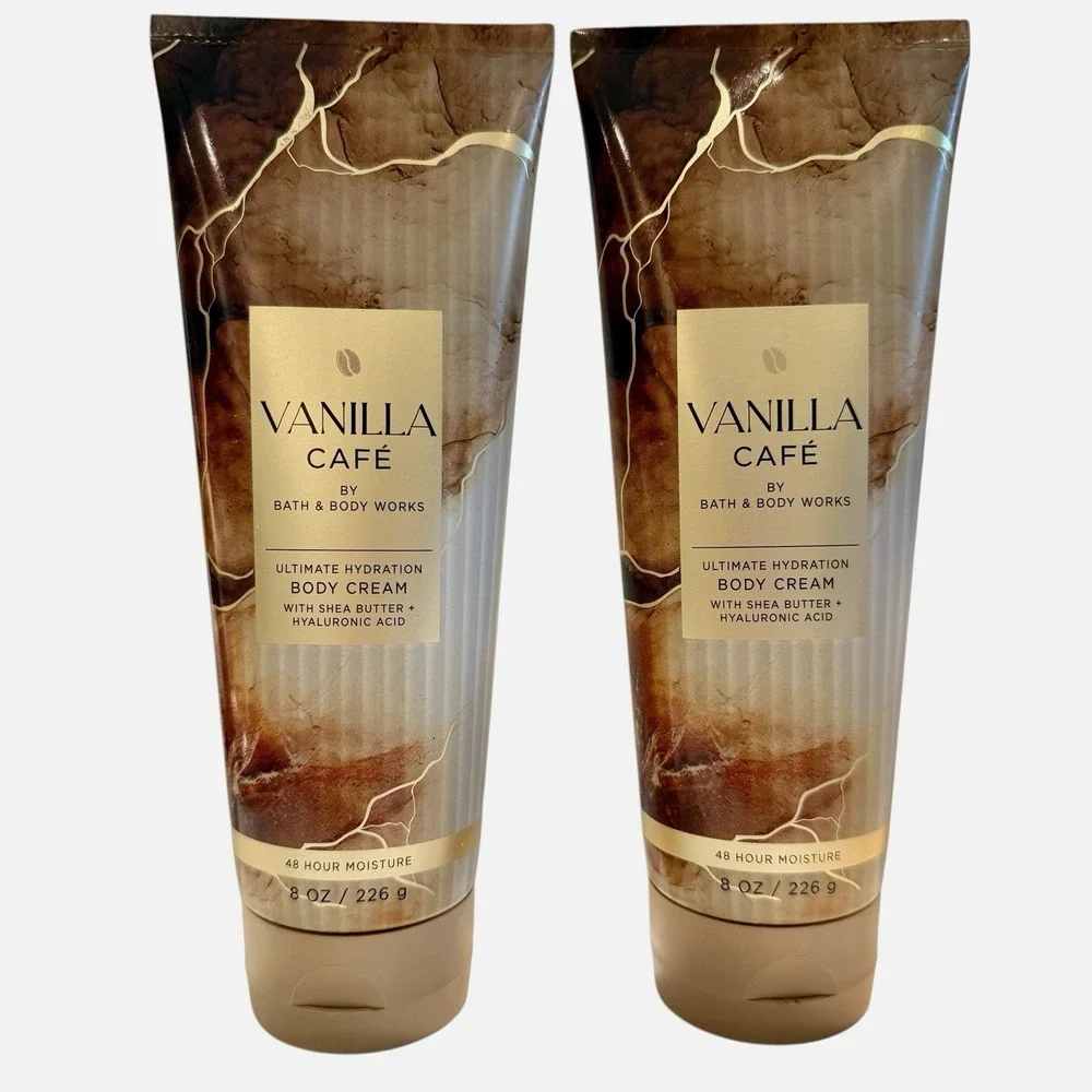 Bath & Body Works Vanilla Cafe Body Cream 8 oz Lot of 2 New Discontinued